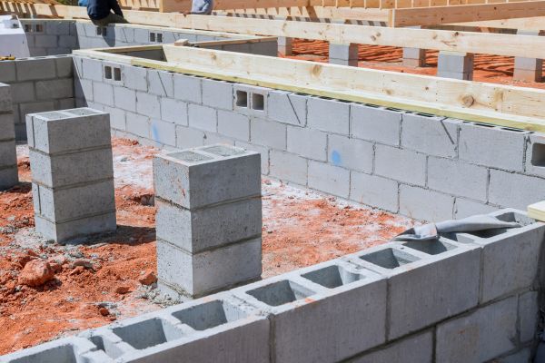 Cement Block Installation in Canton